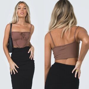 NWT Princess Polly “Miriam” Top in Brown